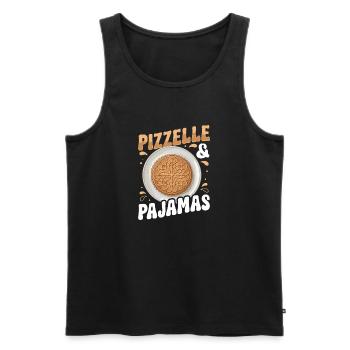 Pizzelle Waffle - Italian Waffles - Men's Premium Organic Tank Top - black - Front - AI Model Male 178 light (178cm)
