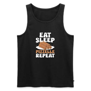Pizzelle Waffle - Italian Waffles - Men's Premium Organic Tank Top - black - Front - AI Model Male 178 light (178cm)