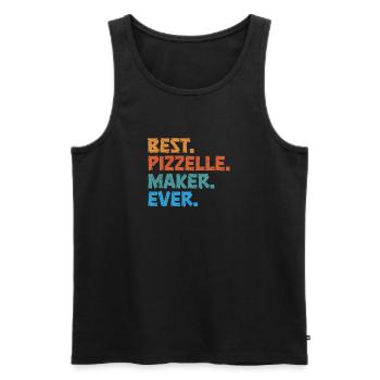 Pizzelle Waffle - Italian Waffles - Men's Premium Organic Tank Top - black - Front - AI Model Male 178 light (178cm)