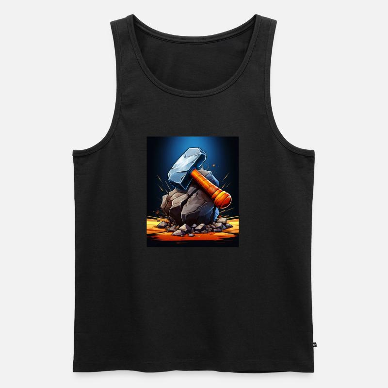 VATHOR HAMMER - Männer Premium Bio Tank Top - Schwarz