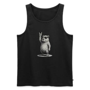 Rock Music Funny Capybara with Sunglasses - Men's Premium Organic Tank Top - black - Front - Michal (187cm)