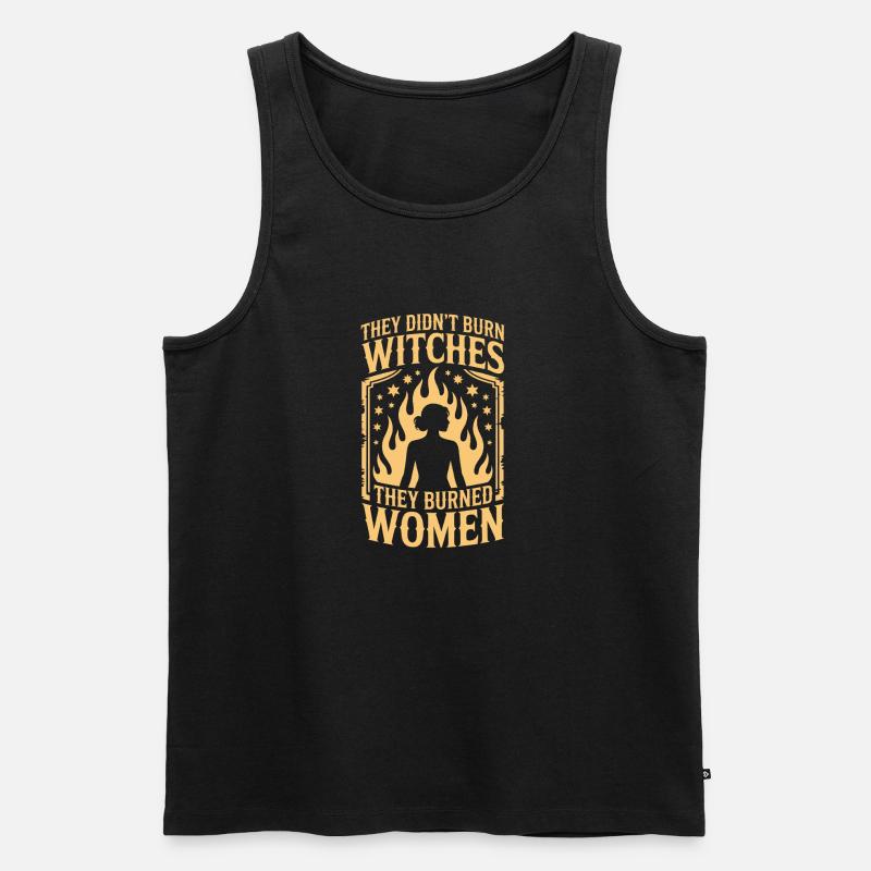 They Didn't Burn Witches Statement - Men's Premium Organic Tank Top - black