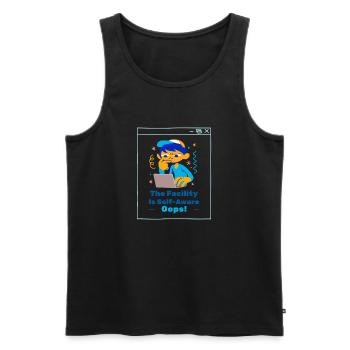 Die Einrichtung ist sich ihrer selbst bewusst. Hoppla! Programmierer-T-Shirt - Männer Premium Bio Tank Top - Schwarz - Vorne - AI Model Male 178 light (178cm)