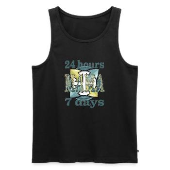 24 hours 7 days MAMA - Männer Premium Bio Tank Top - Schwarz - Vorne - Michal (187cm)