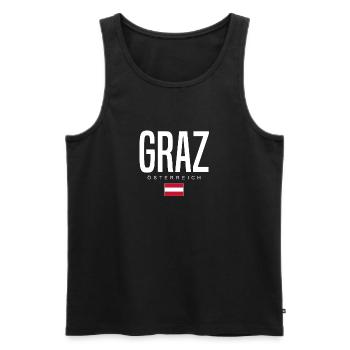 Graz Österreich - Männer Premium Bio Tank Top - Schwarz - Vorne - AI Model Male 178 light (178cm)
