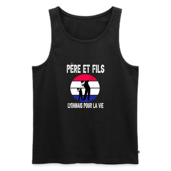 père et fils papa dab lyon supporter lyonnais - Débardeur bio Premium Homme - noir - Devant - Michal (187cm)
