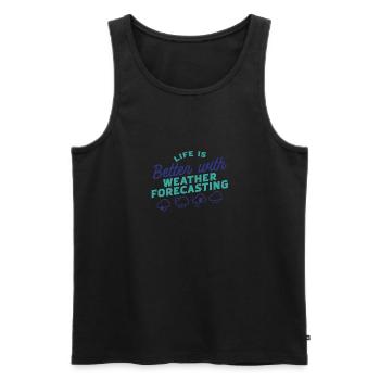 Meteorologist Weather Forecaster - Men's Premium Organic Tank Top - black - Front - AI Model Male 178 light (178cm)
