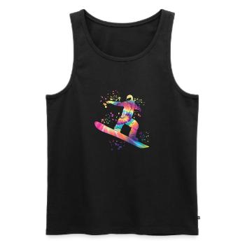 Snowboarder Snowboarding Snowboard - Men's Premium Organic Tank Top - black - Front - AI Model Male 178 light (178cm)