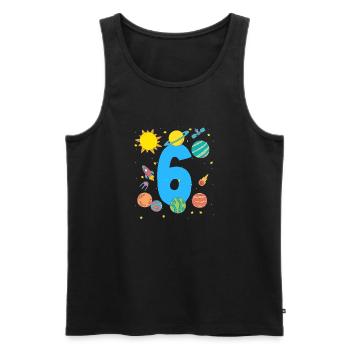 Space Adventure Number 6 Birthday - Men's Premium Organic Tank Top - black - Front - Michal (187cm)