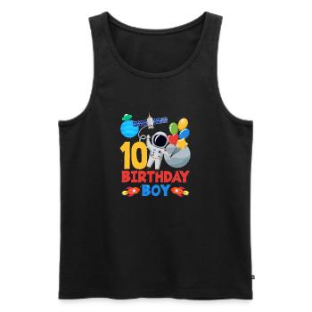 Astronaut Space 10 Birthday Boy - Men's Premium Organic Tank Top - black - Front - Michal (187cm)