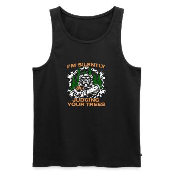 Judging your trees Lumberjack Forester - Men's Premium Organic Tank Top - black - Front - Michal (187cm)