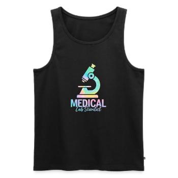 Scientifique de laboratoire médical Tie Dye Scientifique de laboratoire MLS - Débardeur bio Premium Homme - noir - Devant - AI Model Male 178 light (178cm)
