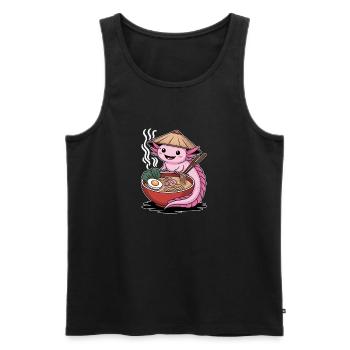 Ramen Axolotl Japanese Style - Men's Premium Organic Tank Top - black - Front - Michal (187cm)