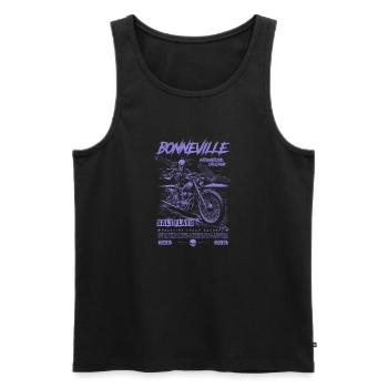 Bonneville Salt Flats Motorcycle Vintage Biker - Men's Premium Organic Tank Top - black - Front - Michal (187cm)