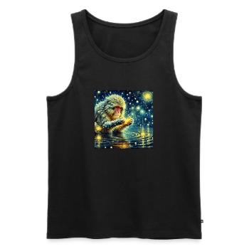 Singe des neiges Nuit étoilée - Débardeur bio Premium Homme - noir - Devant - Michal (187cm)