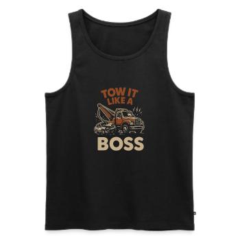Tow Truck Pride Diesel Life - Men's Premium Organic Tank Top - black - Front - Michal (187cm)