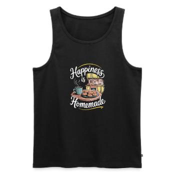 Happiness Is Homemade Küche Kaffee Kekse - Männer Premium Bio Tank Top - Schwarz - Vorne - AI Model Male 178 light (178cm)