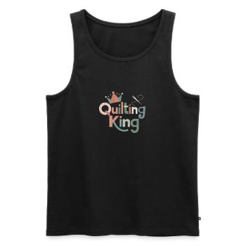 Quilting King Happy Quilting - Men's Premium Organic Tank Top - black - Front - AI Model Male 178 light (178cm)
