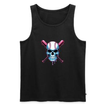 Baseball Skull Batte de Baseball - Débardeur bio Premium Homme - noir - Devant - Michal (187cm)