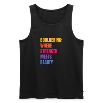 Bouldern Stärke Trifft Auf Schönheit Boulder - Männer Premium Bio Tank Top - Schwarz - Vorne - AI Model Male 178 light (178cm)
