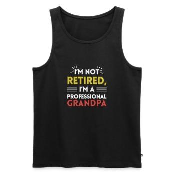 Drôle de grand-père retraite disant grand-père - Débardeur bio Premium Homme - noir - Devant - Michal (187cm)