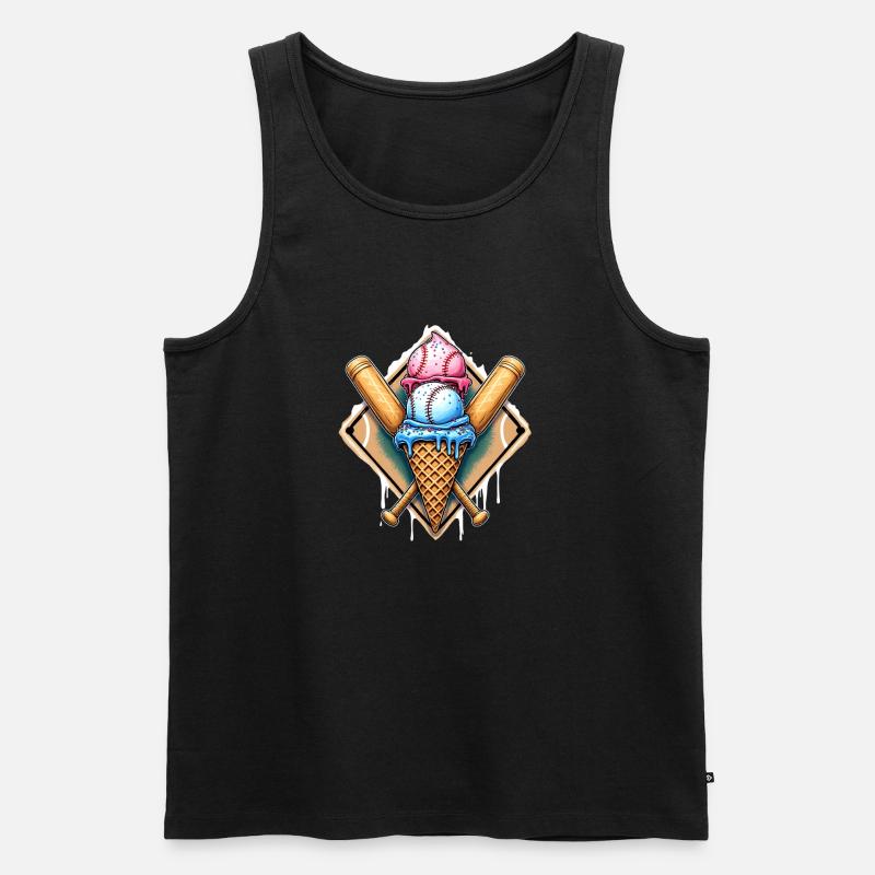 Baseball Eis Baseballschläger - Männer Premium Bio Tank Top - Schwarz