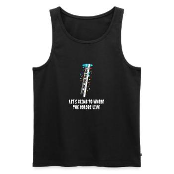 Lets climb to where the colors live - Men's Premium Organic Tank Top - black - Front - AI Model Male 178 light (178cm)
