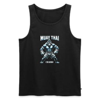 Muay Thai Boxen - Männer Premium Bio Tank Top - Schwarz - Vorne - Michal (187cm)