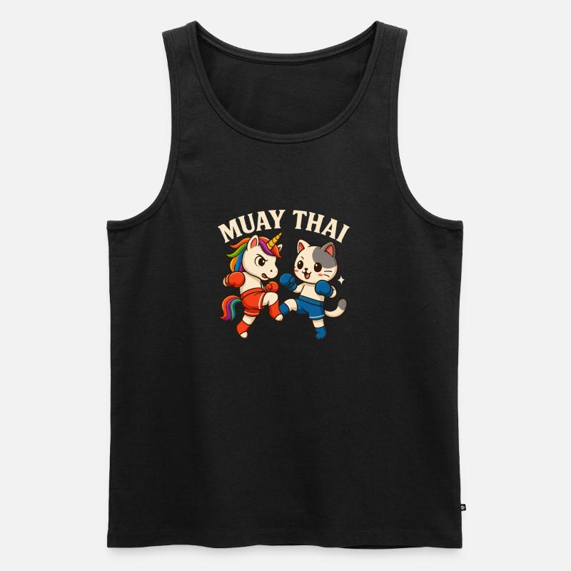 Muay Thai Boxen - Männer Premium Bio Tank Top - Schwarz