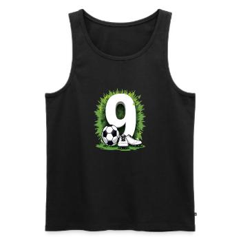 Fußball Geburtstag 9 Jahre Jungen Geschenk - Männer Premium Bio Tank Top - Schwarz - Vorne - Michal (187cm)
