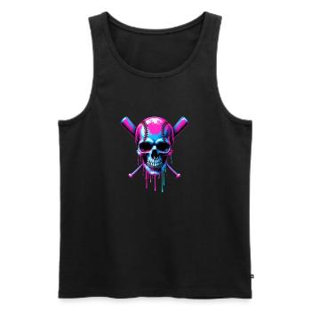 Baseball Skull Batte de Baseball - Débardeur bio Premium Homme - noir - Devant - Michal (187cm)