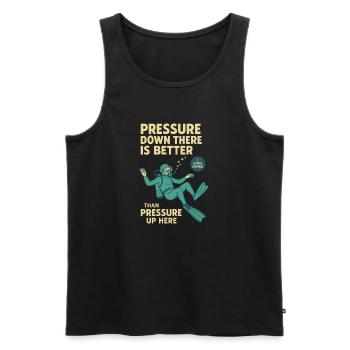 La pression vers le bas est meilleure conception du plongeur - Débardeur bio Premium Homme - noir - Devant - Michal (187cm)