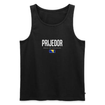 Prijedor, Bosnie-Herzégovine - Débardeur bio Premium Homme - noir - Devant - Michal (187cm)