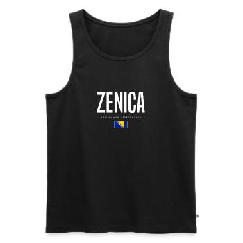 Zenica, Bosnie-Herzégovine - Débardeur bio Premium Homme - noir - Devant - Michal (187cm)