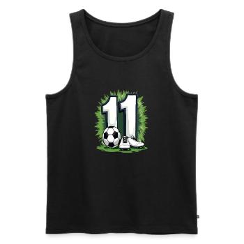 Fußball Geburtstag 11 Jahre Jungen Geschenk - Männer Premium Bio Tank Top - Schwarz - Vorne - Michal (187cm)