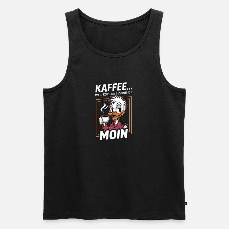Kaffee Ente Moin - Männer Premium Bio Tank Top - Schwarz