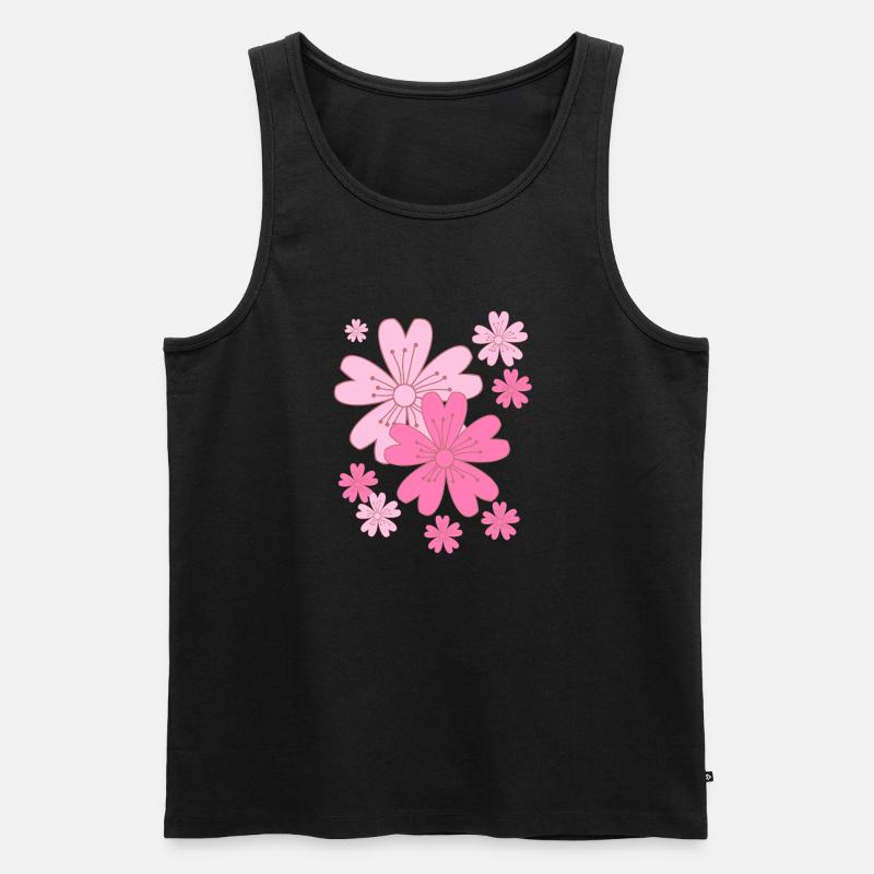 Fallende Sakura Kirschblüten - Männer Premium Bio Tank Top - Schwarz