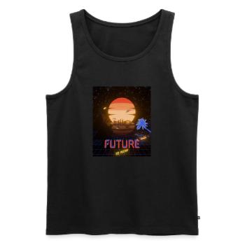 The future is now - Men's Premium Organic Tank Top - black - Front - Michal (187cm)