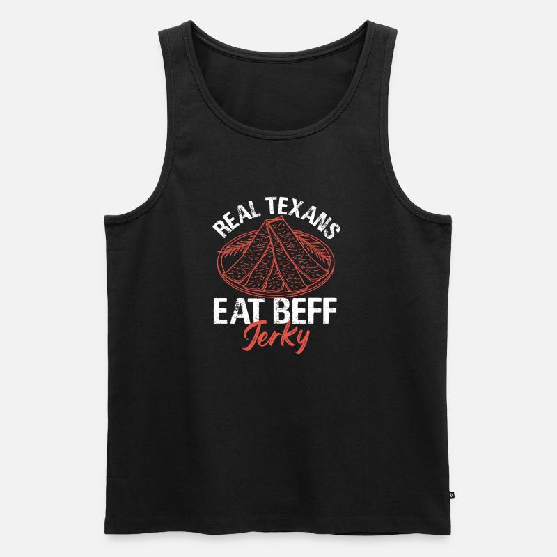 Real Texans Eat Beef Jerky Texas Dried Meat - Männer Premium Bio Tank Top - Schwarz