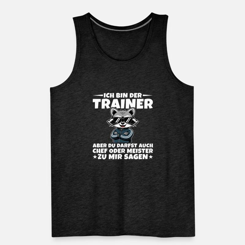 Fußballtrainer Chef oder Meister Waschbär Trainer Männer Premium Bio Tank Top
