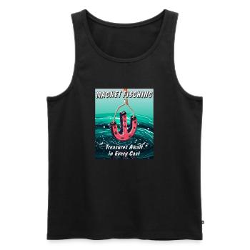 MAGNET FISCHING Treasures Await in Every Cast - Männer Premium Bio Tank Top - Schwarz - Vorne - AI Model Male 178 light (178cm)