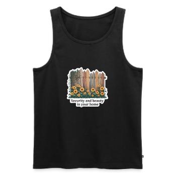 SICHERHEIT UND SCHÖNHEIT IN IHREM ZUHAUSE - Männer Premium Bio Tank Top - Schwarz - Vorne - Michal (187cm)