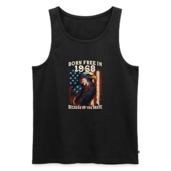Born Free in 1968 – 57 Years of Freedom Legacy - Men's Premium Organic Tank Top - black - Front - Michal (187cm)