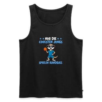 Nur die coolsten Jungs spielen Handball - Männer Premium Bio Tank Top - Schwarz - Vorne - Michal (187cm)