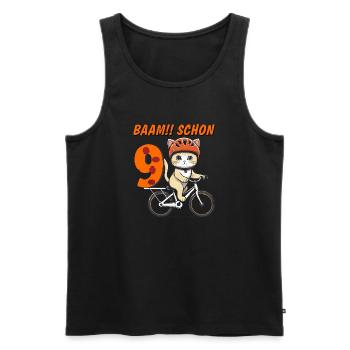 VÉLO CHAT BAAM !! DÉJÀ NEUF - Débardeur bio Premium Homme - noir - Devant - AI Model Male 178 light (178cm)