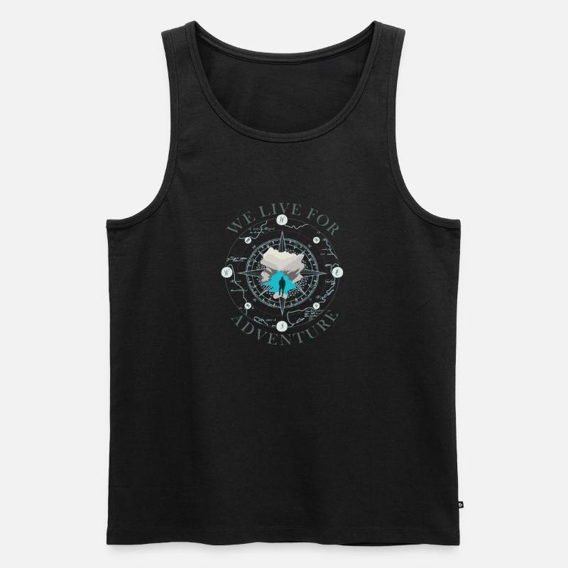 Kompass Abenteuer Silhouette Design Compass - Männer Premium Bio Tank Top - Schwarz