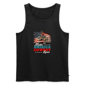 Make America Cowboy Again – Cowpoke patriotique - Débardeur bio Premium Homme - noir - Devant - AI Model Male 178 light (178cm)