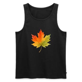 Leaf Maple Leaf Watercolor 1 - Men's Premium Organic Tank Top - black - Front - AI Model Male 178 light (178cm)