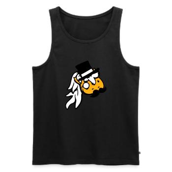 Pferd Sir Herr reich Monokel Brille Zylinder Hut - Männer Premium Bio Tank Top - Schwarz - Vorne - Michal (187cm)