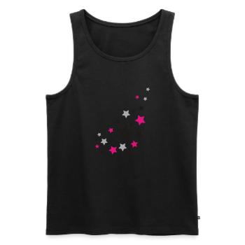 Sterne - Stars - Weltraum - Männer Premium Bio Tank Top - Schwarz - Vorne - Michal (187cm)